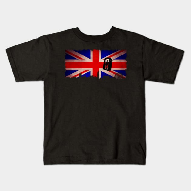 TARDIS over London - Nine Kids T-Shirt by CaptainsLady